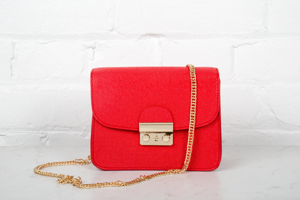 Red nylon purse