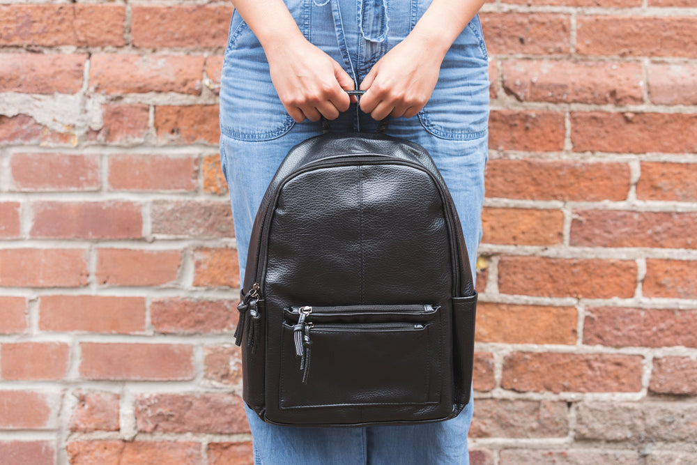 Leather backpack