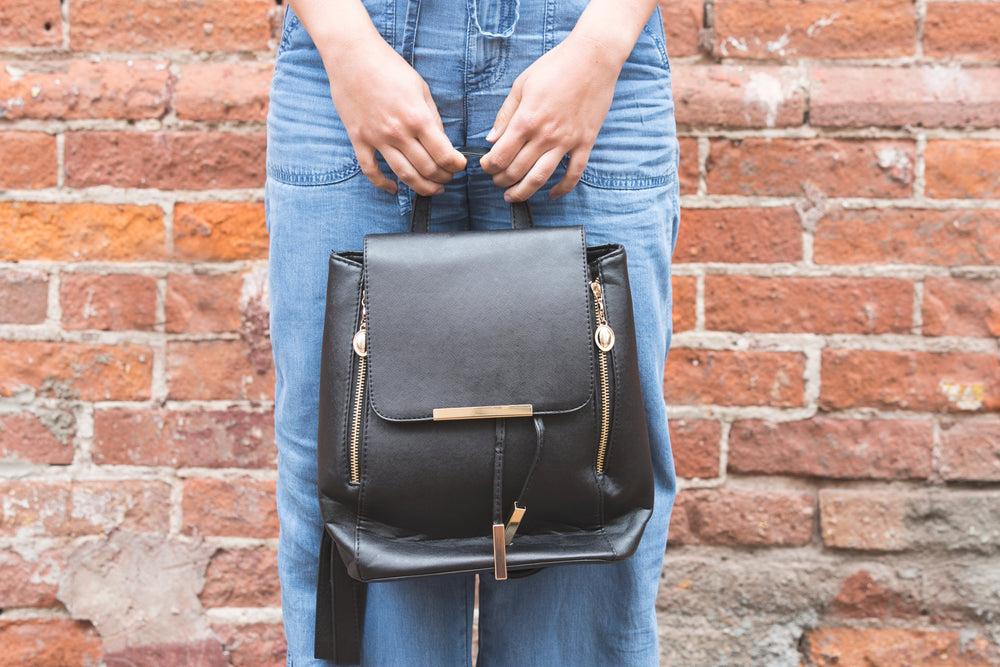 Medium leather backpack